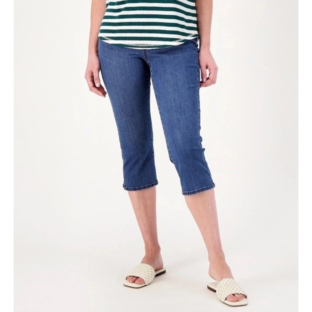 NYDJ Curves 360 Slim Straight Jeans Crop Side Slits Size 0 Caliente NWT